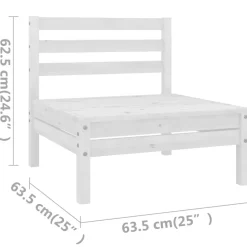 Discount FinePRICE Puutarhan sohvasarja 4-osainen valkoinen täysi mänty (82618)