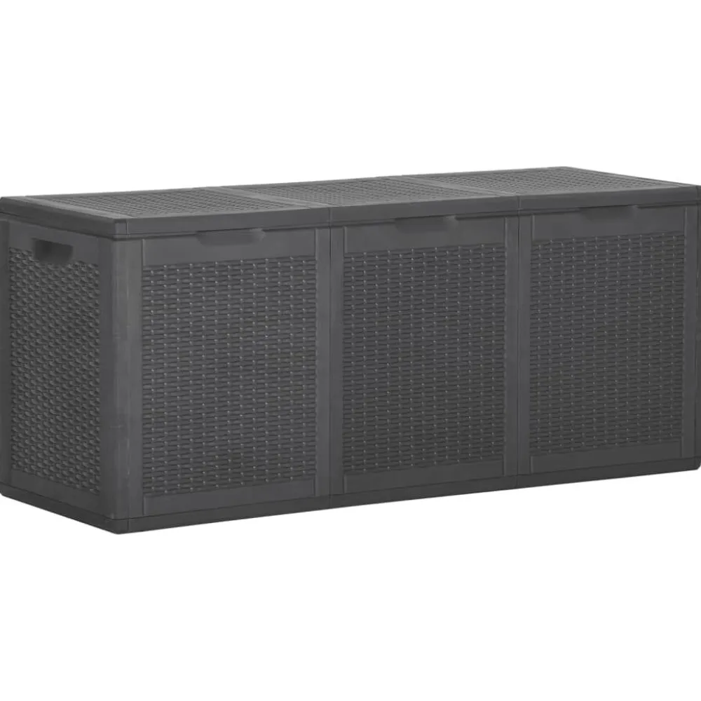 Outlet FinePRICE Puutarhan varastoarkku 90 l harmaa PP rottinki