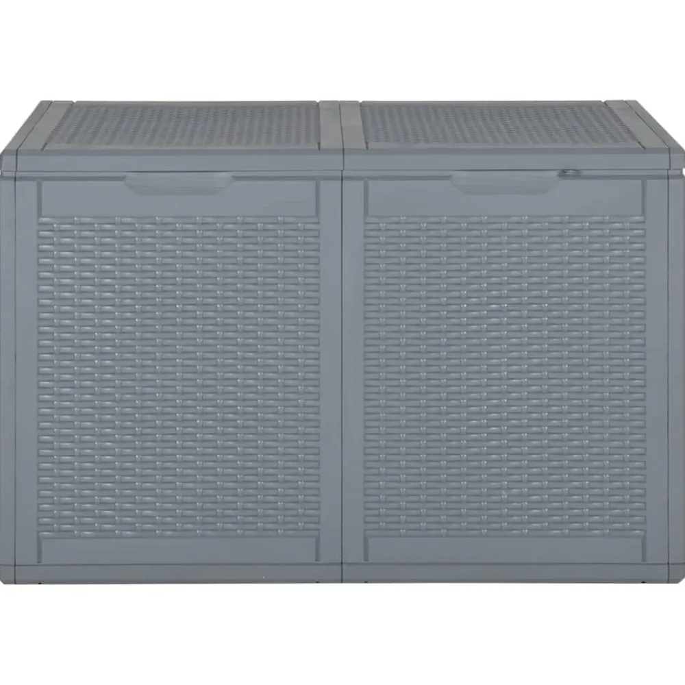 Outlet FinePRICE Puutarhan varastoarkku 90 l harmaa PP rottinki