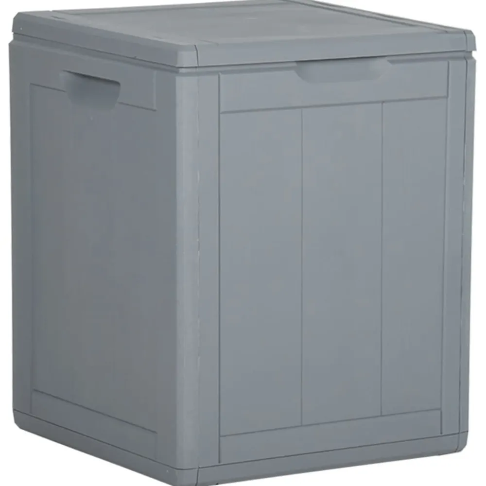 Outlet FinePRICE Puutarhan varastoarkku 90 l harmaa PP rottinki
