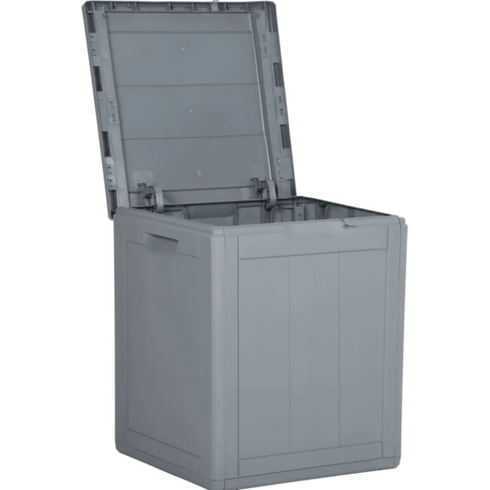 Outlet FinePRICE Puutarhan varastoarkku 90 l harmaa PP rottinki