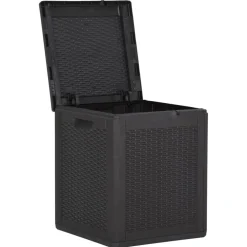Outlet FinePRICE Puutarhan varastoarkku 90 l harmaa PP rottinki
