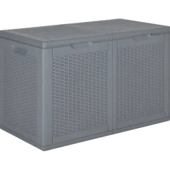 Outlet FinePRICE Puutarhan varastoarkku 90 l harmaa PP rottinki
