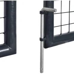 Clearance FinePRICE Puutarhan verkkoportti galvanoitu teräs 289x75cm harmaa