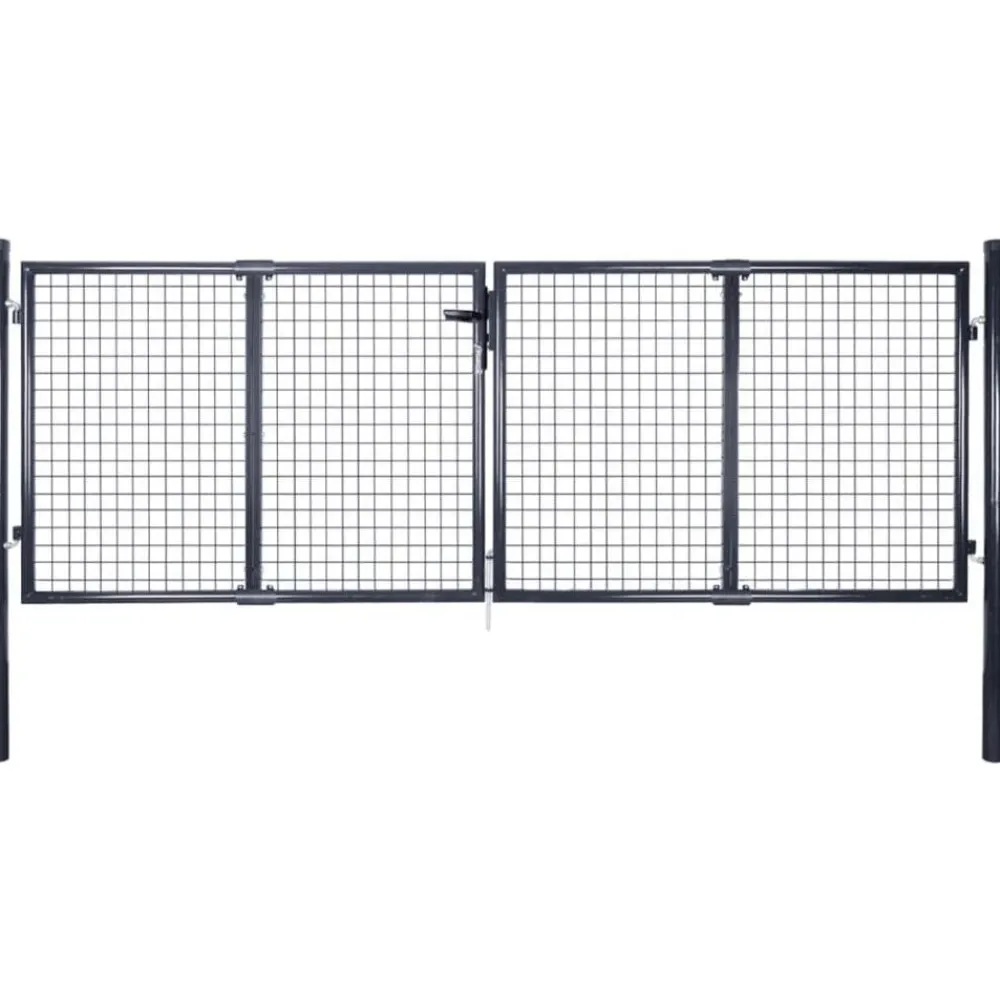 Clearance FinePRICE Puutarhan verkkoportti galvanoitu teräs 289x75cm harmaa