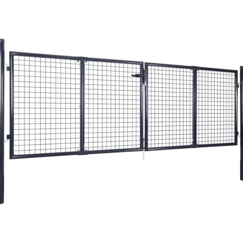Clearance FinePRICE Puutarhan verkkoportti galvanoitu teräs 289x75cm harmaa
