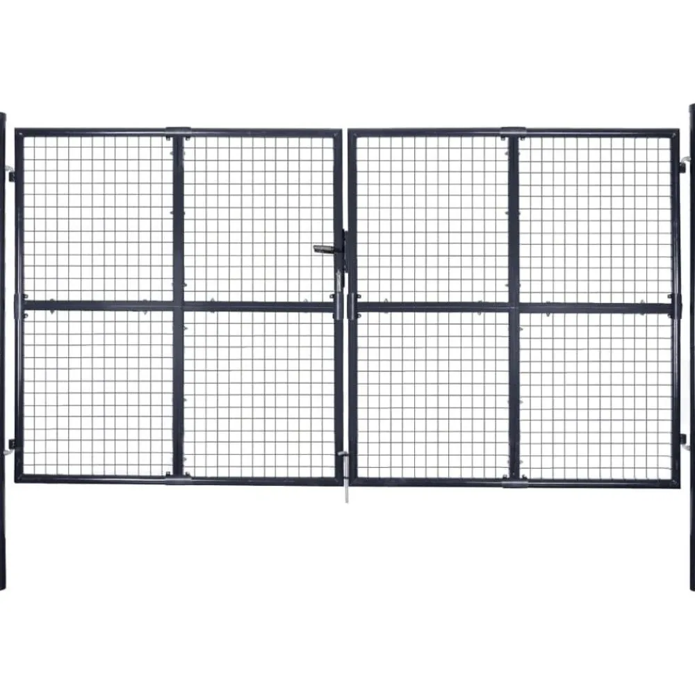 New FinePRICE Puutarhan verkkoportti galvanoitu teräs 289x175cm harmaa