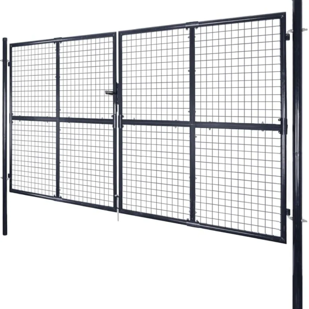New FinePRICE Puutarhan verkkoportti galvanoitu teräs 289x175cm harmaa