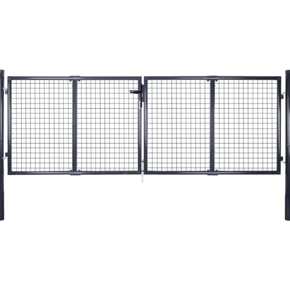Sale FinePRICE Puutarhan verkkoportti galvanoitu teräs 289x100cm harmaa