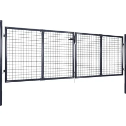 Sale FinePRICE Puutarhan verkkoportti galvanoitu teräs 289x100cm harmaa