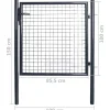 Outlet FinePRICE Puutarhan verkkoportti galvanoitu teräs 85.5x100cm harmaa