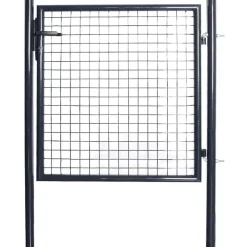 Outlet FinePRICE Puutarhan verkkoportti galvanoitu teräs 85.5x100cm harmaa