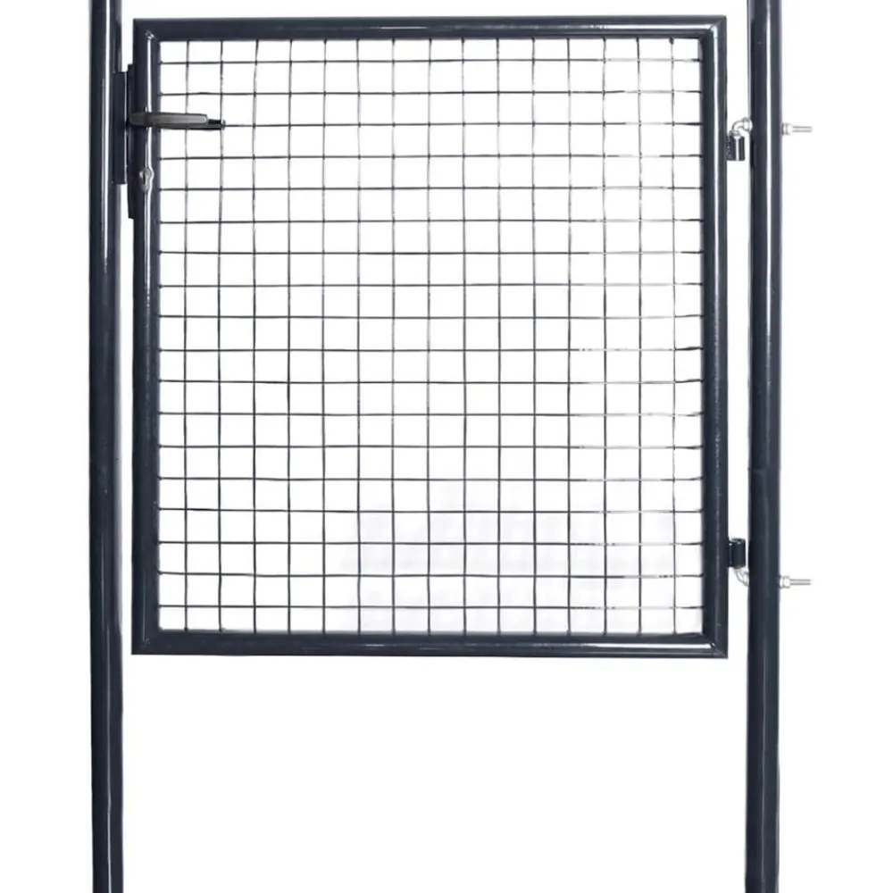 Outlet FinePRICE Puutarhan verkkoportti galvanoitu teräs 85.5x100cm harmaa