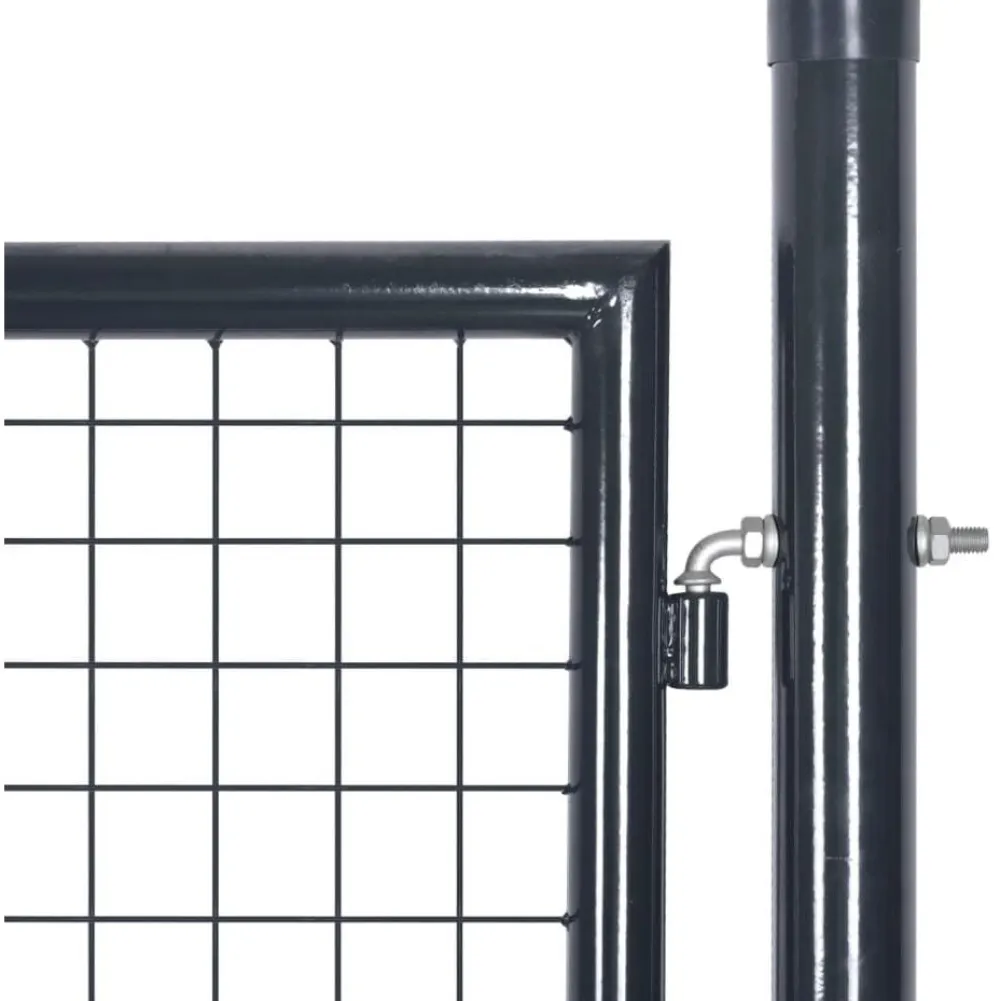 Outlet FinePRICE Puutarhan verkkoportti galvanoitu teräs 85.5x100cm harmaa