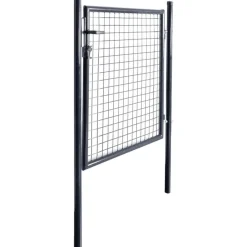 Outlet FinePRICE Puutarhan verkkoportti galvanoitu teräs 85.5x100cm harmaa