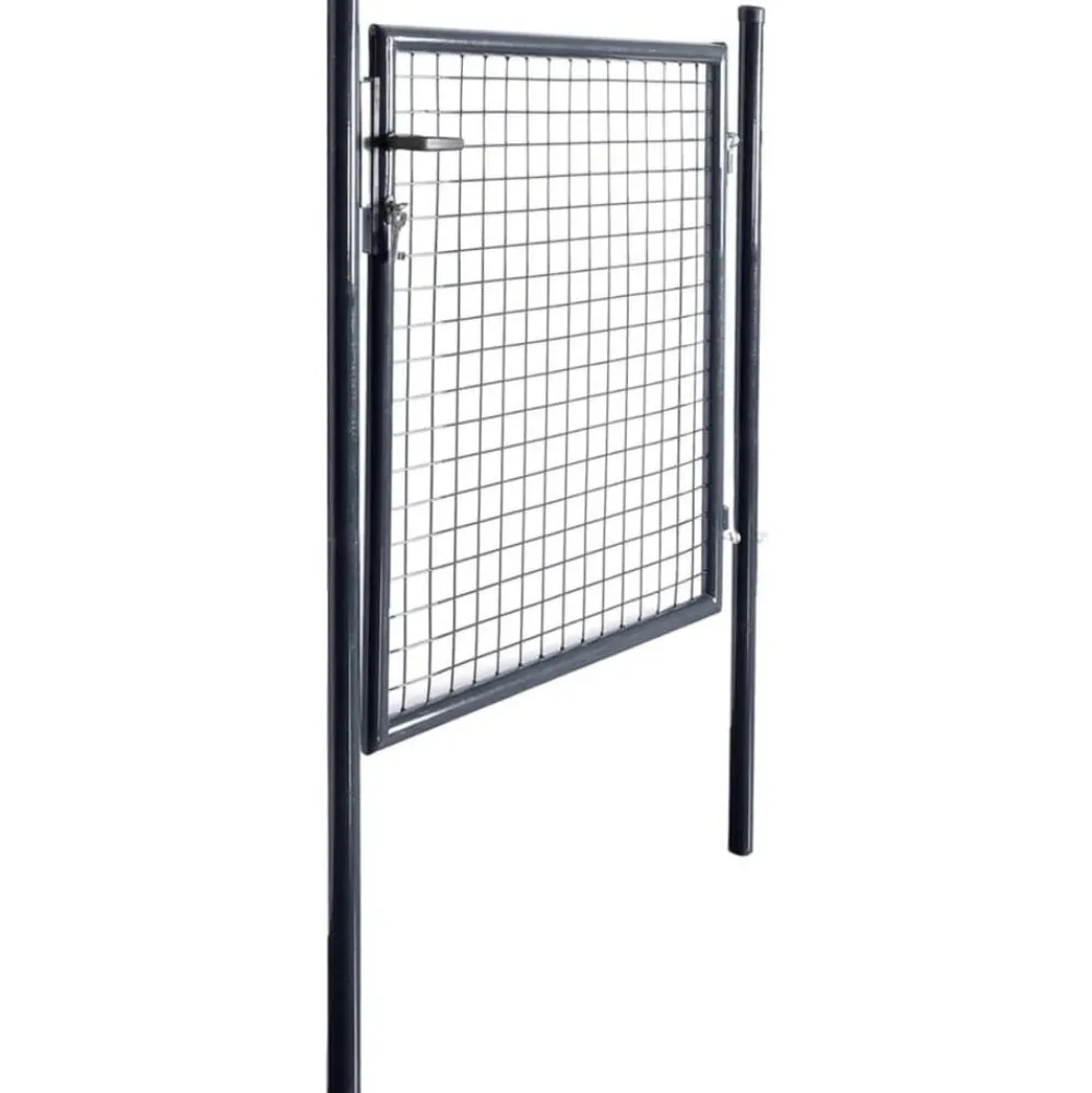 Outlet FinePRICE Puutarhan verkkoportti galvanoitu teräs 85.5x100cm harmaa