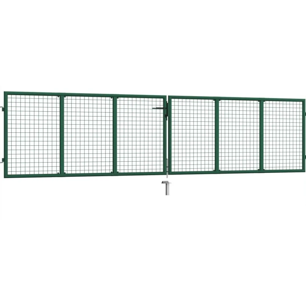 Discount FinePRICE Puutarhan verkkoportti teräs 400x100cm vihreä