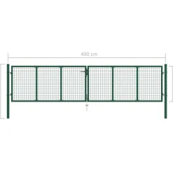 Discount FinePRICE Puutarhan verkkoportti teräs 400x100cm vihreä