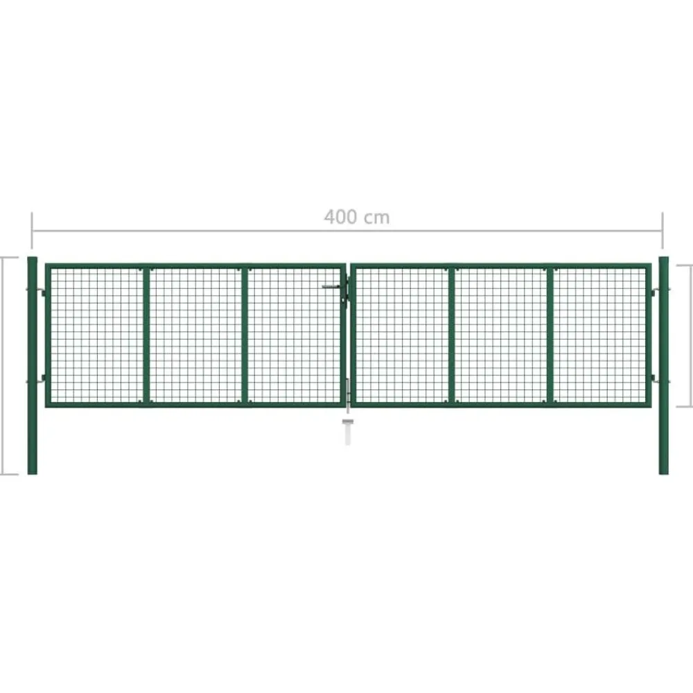 Online FinePRICE Puutarhan verkkoportti teräs 400x75cm vihreä