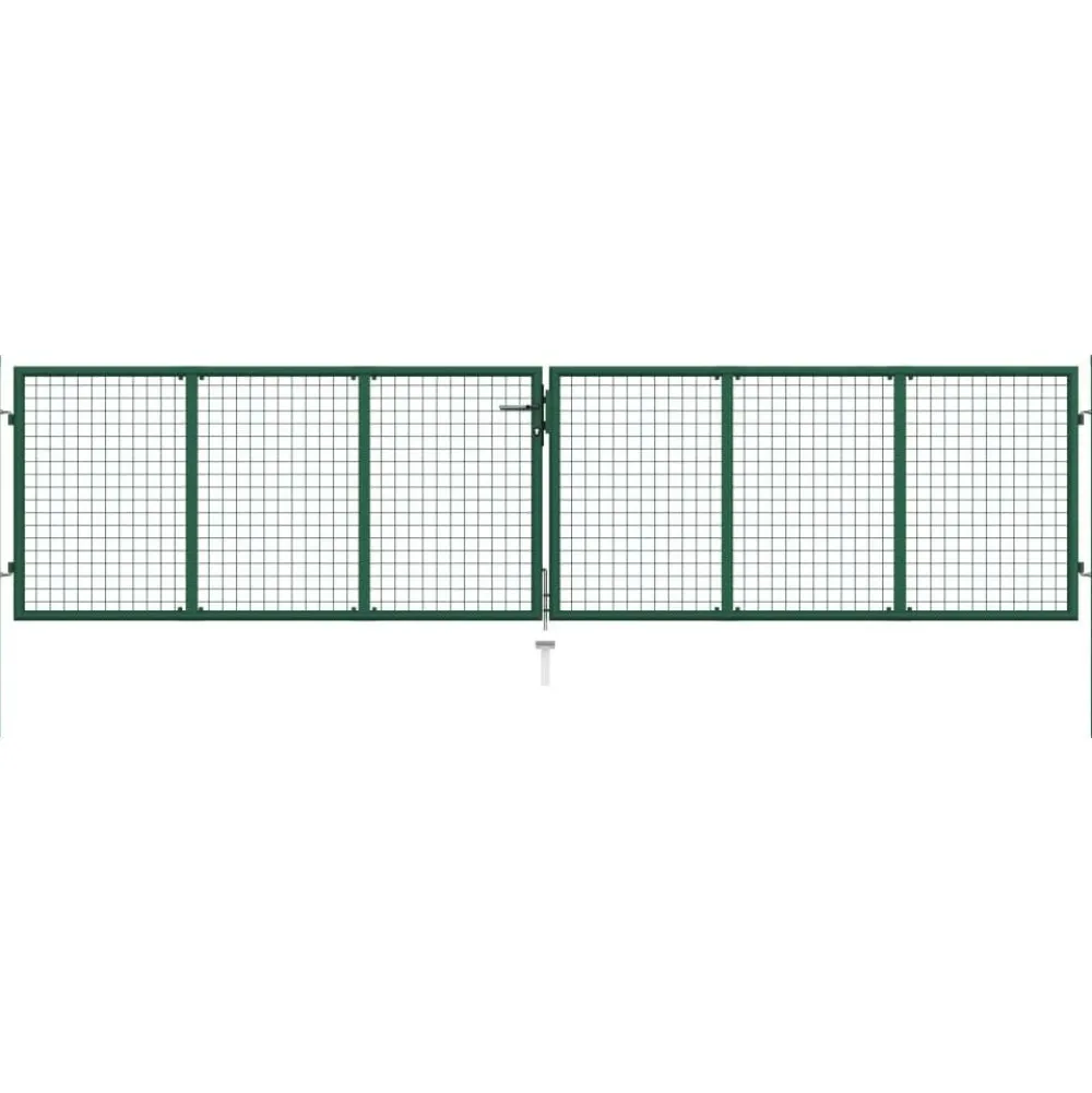 Best FinePRICE Puutarhan verkkoportti teräs 400x125cm vihreä