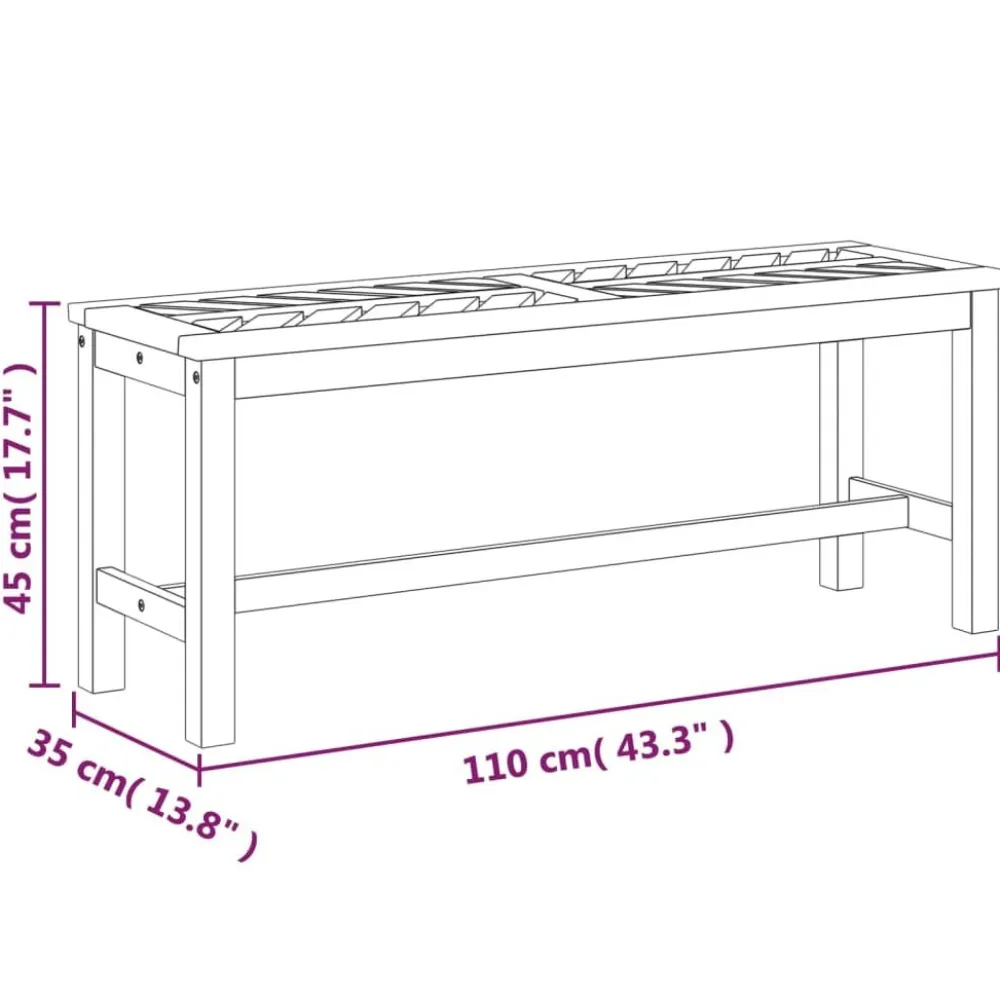 Best FinePRICE Puutarhapenkki 110 cm, akasiapuu