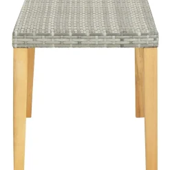 Online FinePRICE Puutarhapenkki 120cm harmaa polyrottinki ja täysi akaasiapuu