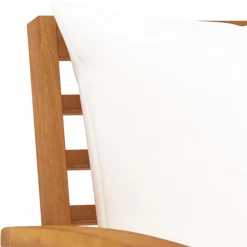 Hot FinePRICE Puutarhapenkki 120 cm kermanväriset tyynyt, akasiapuu