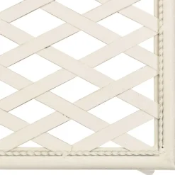 New FinePRICE Puutarhapenkki 128 cm metalli antiikinvalkoinen