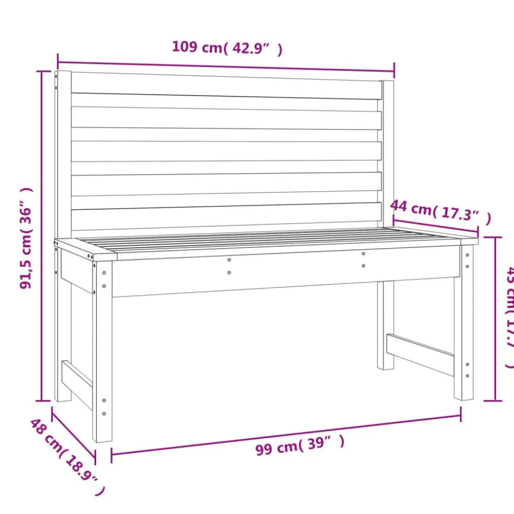 Discount FinePRICE Puutarhapenkki 109 cm, mänty