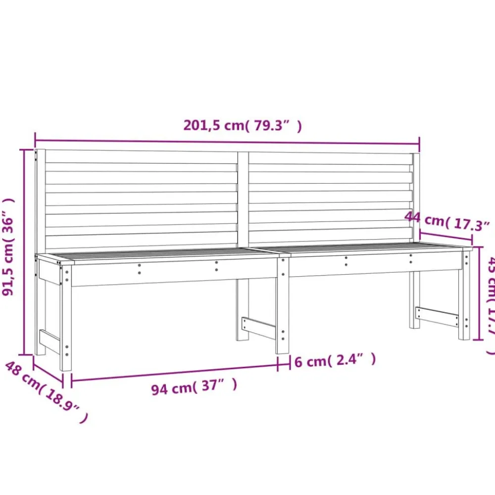 Discount FinePRICE Puutarhapenkki 109 cm, mänty