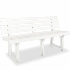 Hot FinePRICE Puutarhapenkki 145.5 cm muovi valkoinen