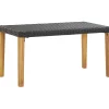 Clearance FinePRICE Puutarhapenkki 120 cm musta polyrottinki ja täysi akaasiapuu