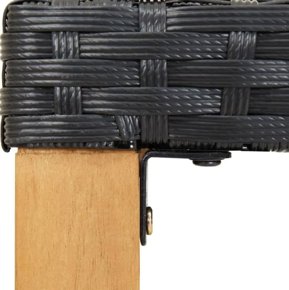 Clearance FinePRICE Puutarhapenkki 120 cm musta polyrottinki ja täysi akaasiapuu