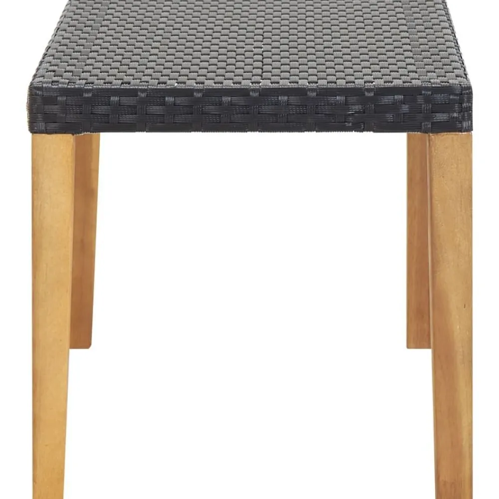 Clearance FinePRICE Puutarhapenkki 120 cm musta polyrottinki ja täysi akaasiapuu