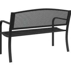 Sale FinePRICE Puutarhapenkki 119 cm musta teräs (02827)