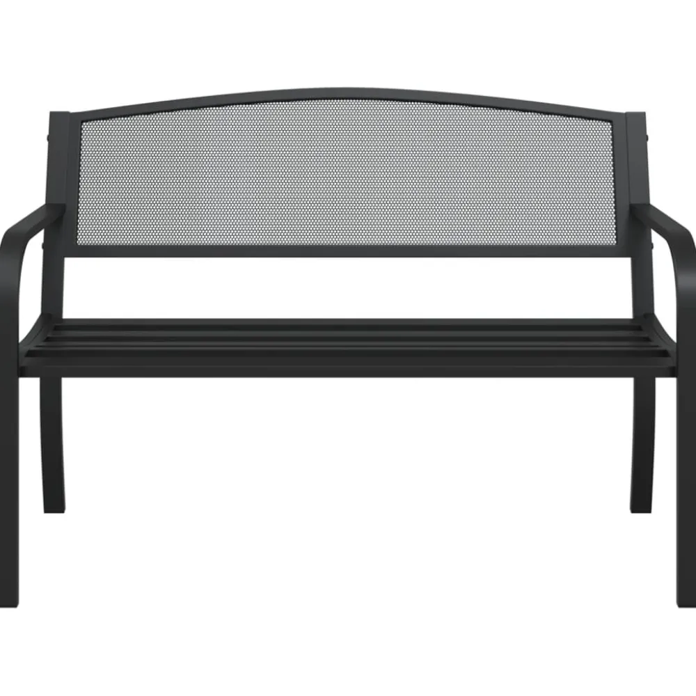 Sale FinePRICE Puutarhapenkki 119 cm musta teräs (02827)