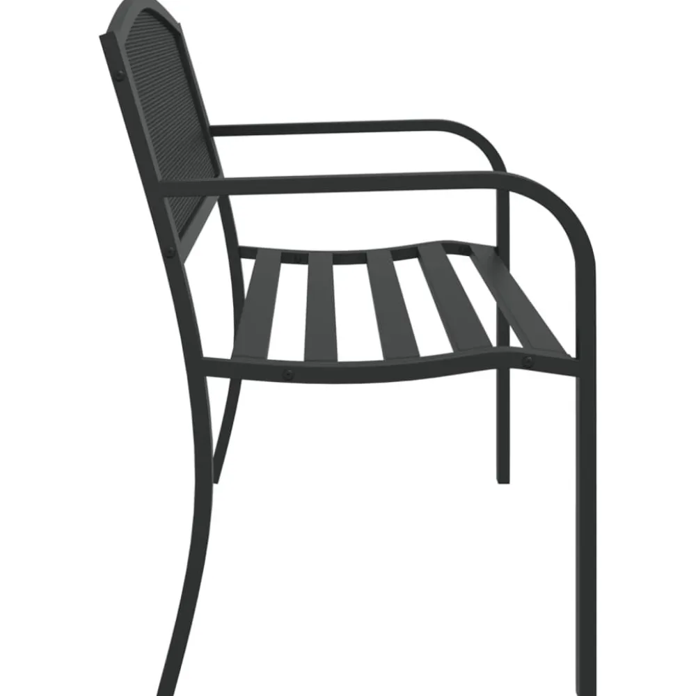 Sale FinePRICE Puutarhapenkki 119 cm musta teräs (02827)