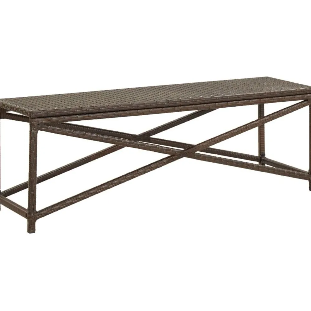 Sale FinePRICE Puutarhapenkki 120 cm polyrottinki ruskea