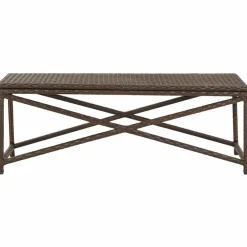 Sale FinePRICE Puutarhapenkki 120 cm polyrottinki ruskea