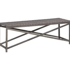 Clearance FinePRICE Puutarhapenkki 120 cm polyrottinki harmaa
