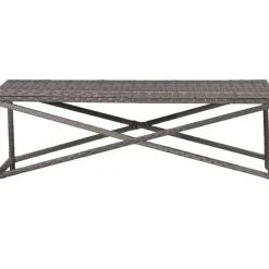 Clearance FinePRICE Puutarhapenkki 120 cm polyrottinki harmaa