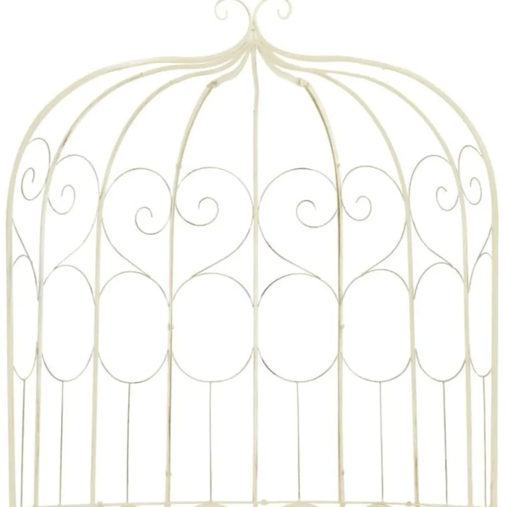 New FinePRICE Puutarhapenkki 95 cm rauta antiikinvalkoinen