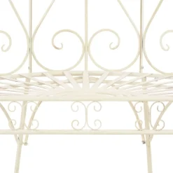 New FinePRICE Puutarhapenkki 95 cm rauta antiikinvalkoinen
