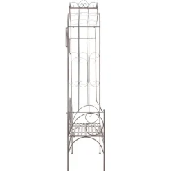 New FinePRICE Puutarhapenkki 122 cm rauta antiikinruskea