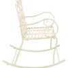 New FinePRICE Puutarhapenkki 104 cm rauta antiikinvalkoinen
