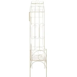 Sale FinePRICE Puutarhapenkki 122 cm rauta antiikinvalkoinen