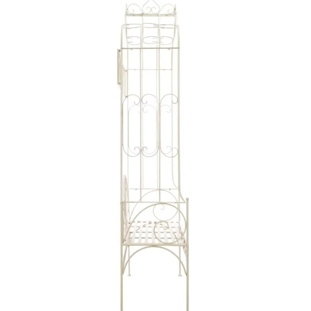 Sale FinePRICE Puutarhapenkki 122 cm rauta antiikinvalkoinen