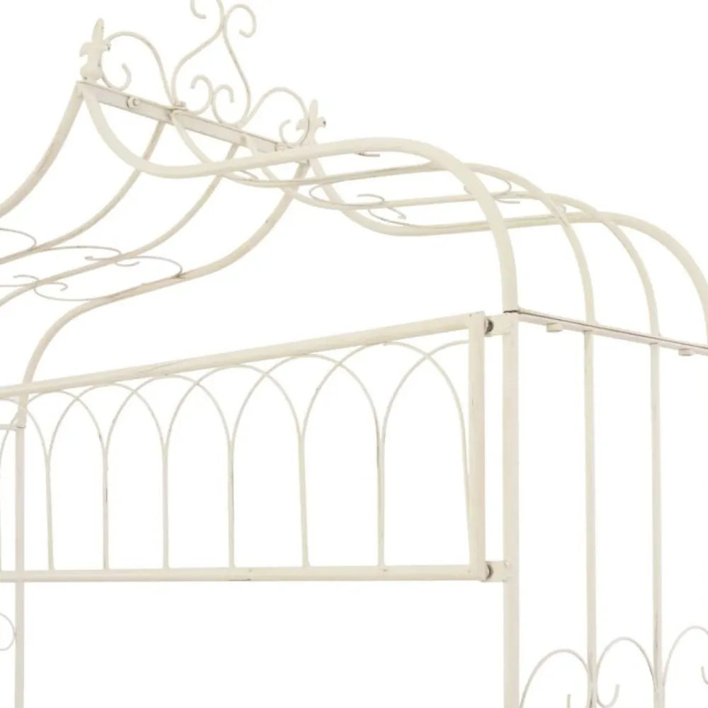 Sale FinePRICE Puutarhapenkki 122 cm rauta antiikinvalkoinen