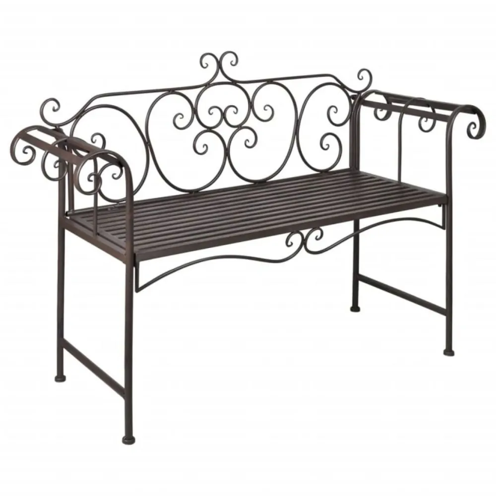 Outlet FinePRICE Puutarhapenkki 132 cm teräs antiikinruskea