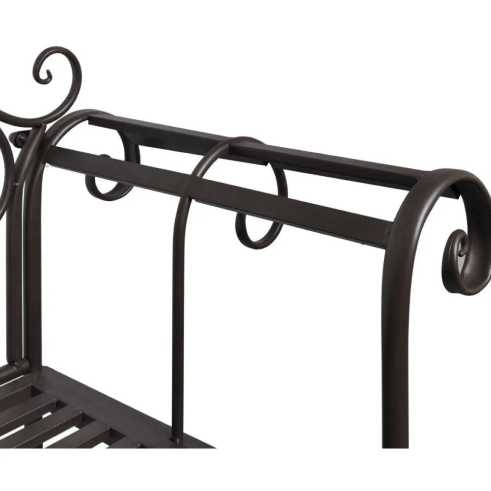 Outlet FinePRICE Puutarhapenkki 132 cm teräs antiikinruskea